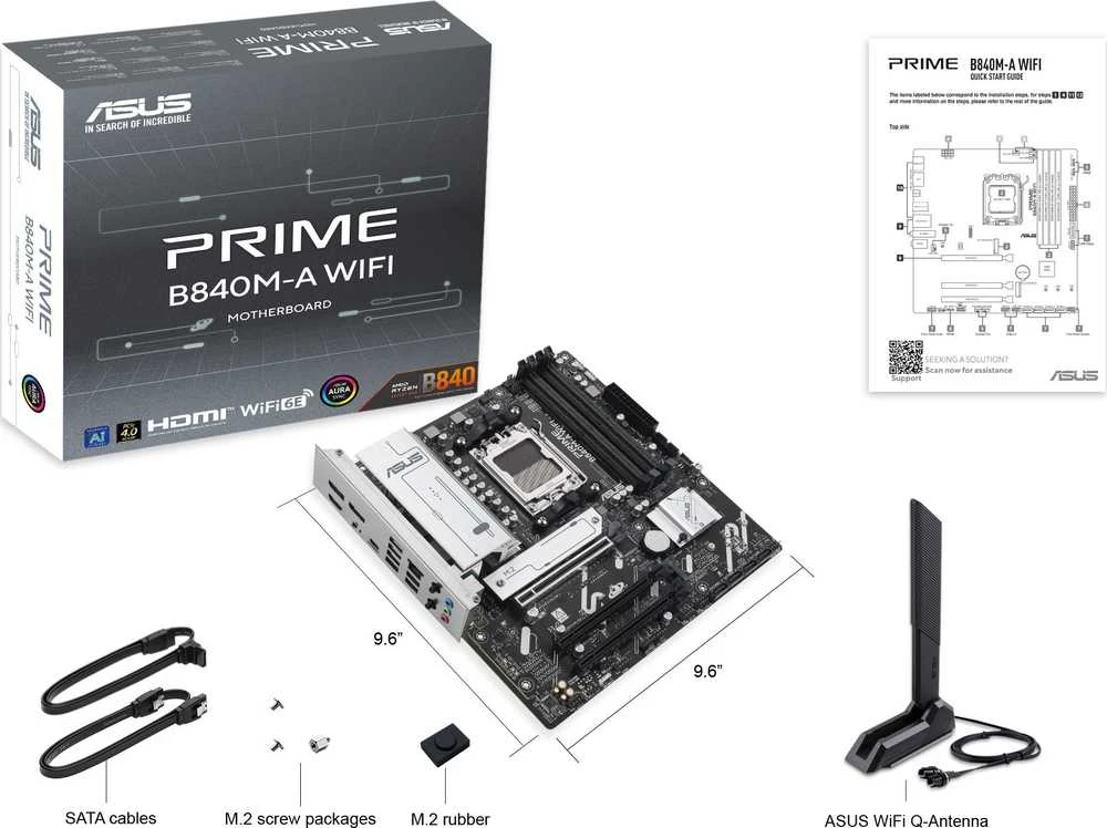 Pagrindinė plokštė ASUS PRIME B840M-A WIFI