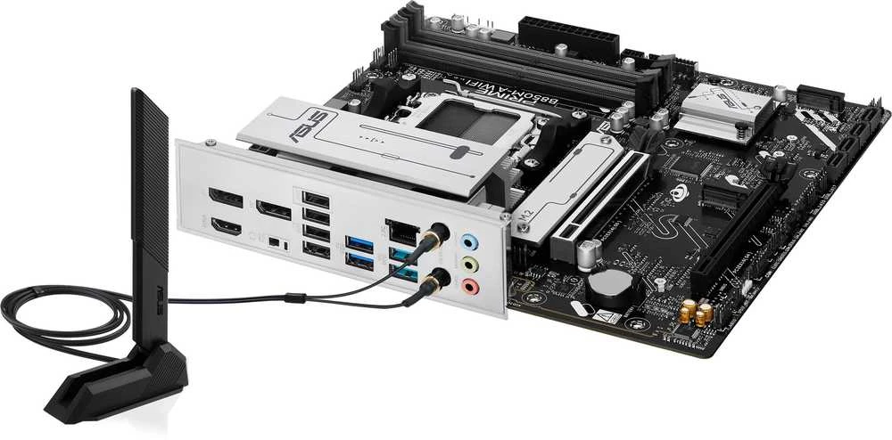 Pagrindinė plokštė Asus PRIME B850M-A WIFI | Procesorių šeima AMD | Procesoriaus lizdas AM5 | DDR5 | Palaikomos kietojo disko sąsajos SATA, M.2 | SATA jungčių skaičius 4