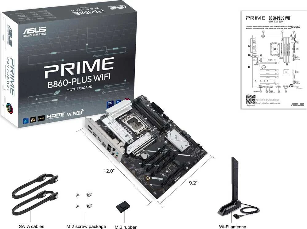 Pagrindinė plokštė ASUS PRIME B860-PLUS WIFI Intel B860 LGA 1851 (V1 lizdas) ATX