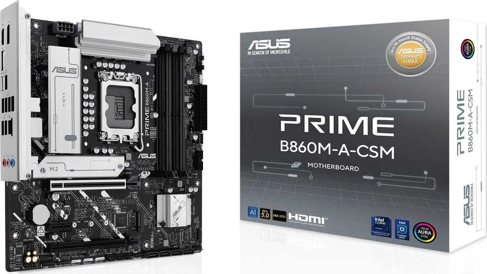 Pagrindinė plokštė ASUS PRIME B860M-A-CSM Intel B860 LGA 1851 (Socket V1) micro ATX