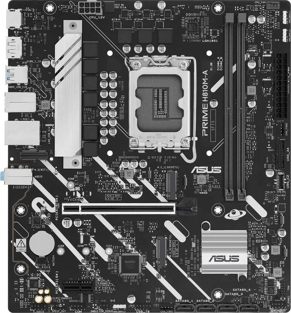 ASUS PRIME H810M-A-CSM Intel H810 LGA 1851 (Socket V1) micro ATX pagrindinė plokštė