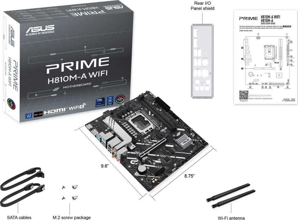 Pagrindinė plokštė ASUS PRIME H810M-A WIFI