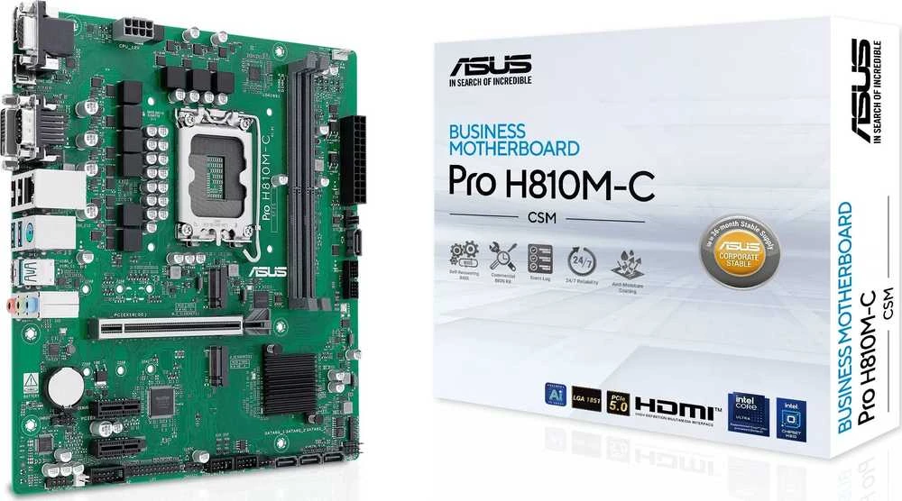 Pagrindinė plokštė ASUS PRO H810M-C-CSM LGA1851 micro-ATX