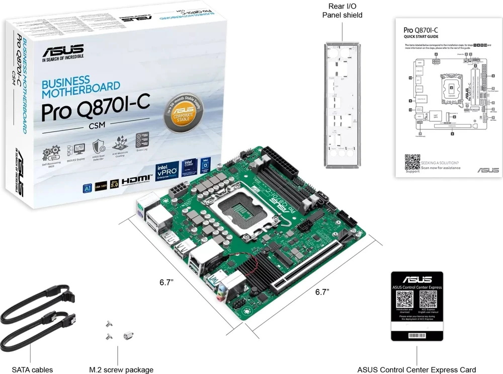 pagrindinė plokštė Asus PRO Q870I-C-CSM