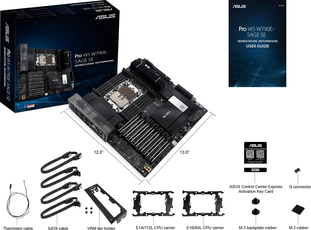 Pagrindinė plokštė Asus PRO WS W790E-SAGE SE/Intel W790/LGA4677/EEB