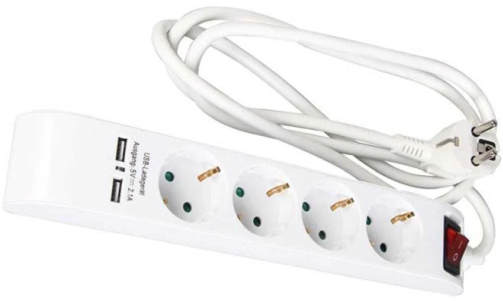 ATR Asus 4 prievadų prailginimo kabelis 1,4 m a/su/s/USB 2.1A 3x1,5 mm KF-GSB-04KU3x1,5/1,4M