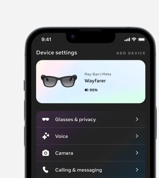 Išmanieji akiniai RayBan Meta Wayfarer, matinės juodos spalvos, poliarizuoti