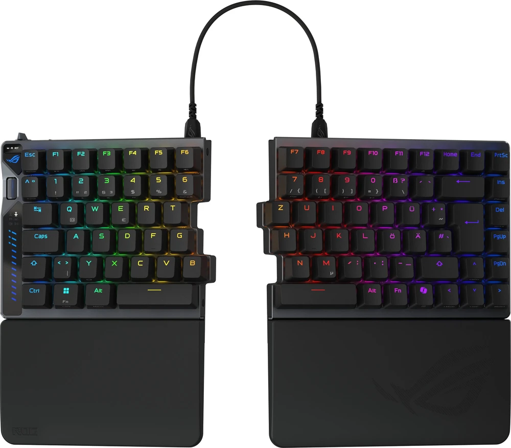 ASUS ROG Falcata žaidimų klaviatūra, 75 % padalinta, ROG HFX V2 magnetiniai jungikliai – UPS