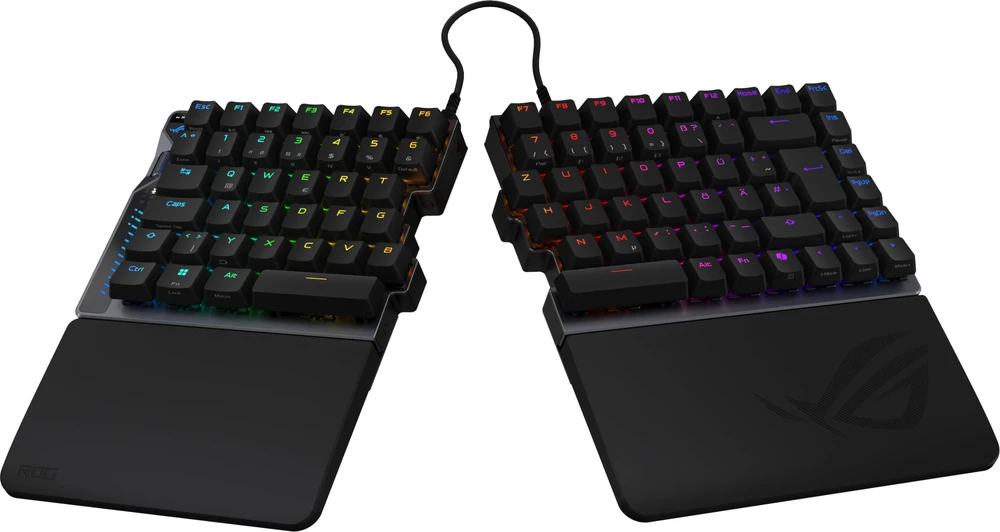 ASUS ROG Falcata žaidimų klaviatūra, 75 % padalinta, ROG HFX V2 magnetiniai jungikliai – UPS