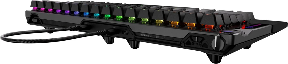ASUS ROG Falcata žaidimų klaviatūra, 75 % padalinta, ROG HFX V2 magnetiniai jungikliai – UPS