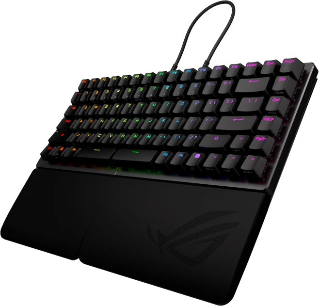 Klaviatūra žaidimams Asus ROG Falcata Asus ROG HFX V2 belaidė magnetyczno-mechaninė su pašvietimu juoda
