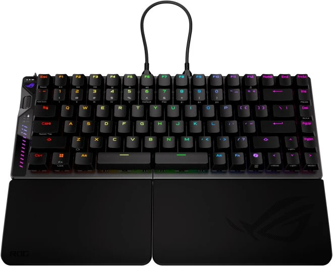 Klaviatūra žaidimams Asus ROG Falcata Asus ROG HFX V2 belaidė magnetyczno-mechaninė su pašvietimu juoda