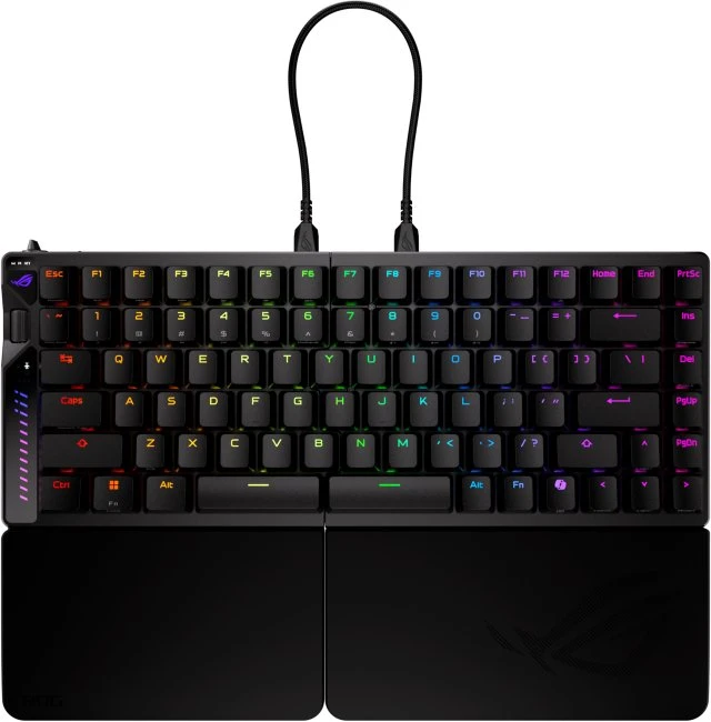 Klaviatūra žaidimams Asus ROG Falcata Asus ROG HFX V2 belaidė magnetyczno-mechaninė su pašvietimu juoda