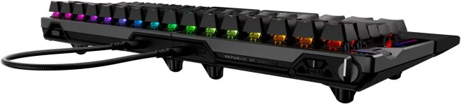 Klaviatūra žaidimams Asus ROG Falcata Asus ROG HFX V2 belaidė magnetyczno-mechaninė su pašvietimu juoda