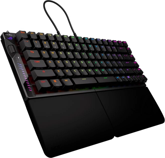 Klaviatūra žaidimams Asus ROG Falcata Asus ROG HFX V2 belaidė magnetyczno-mechaninė su pašvietimu juoda