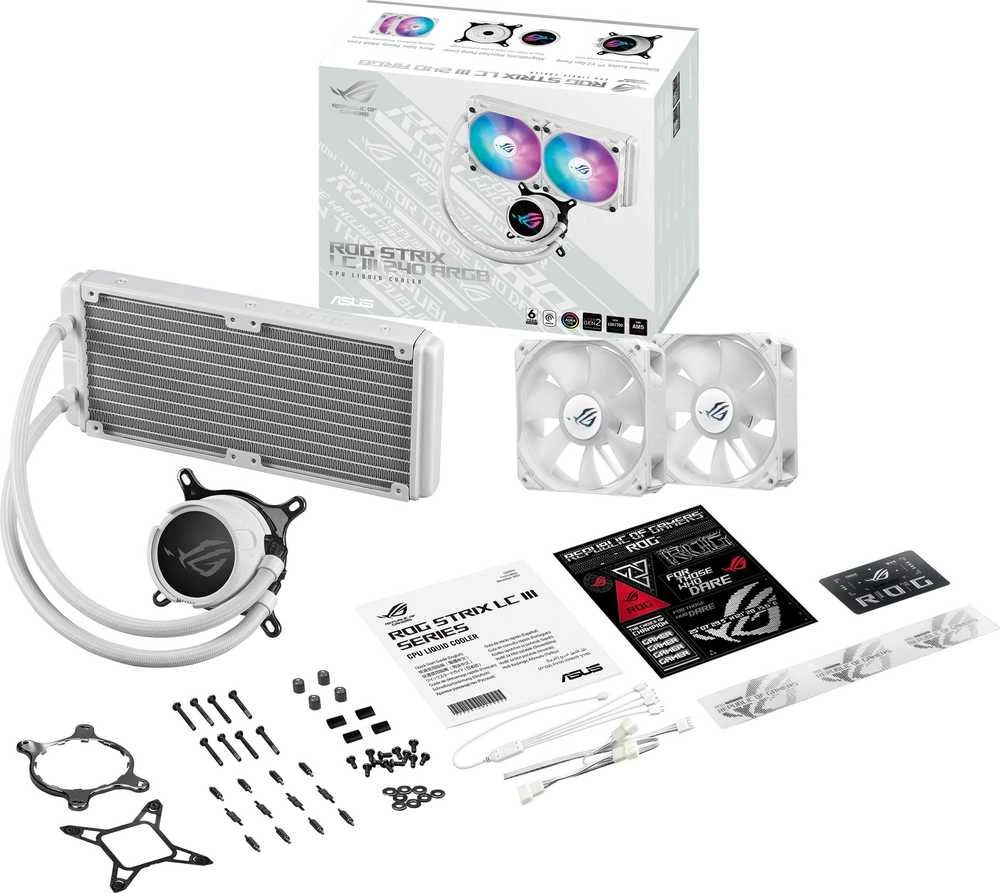 ASUS ROG STRIX LC III 240 ARGB aušinimo sistema Baltas Edition