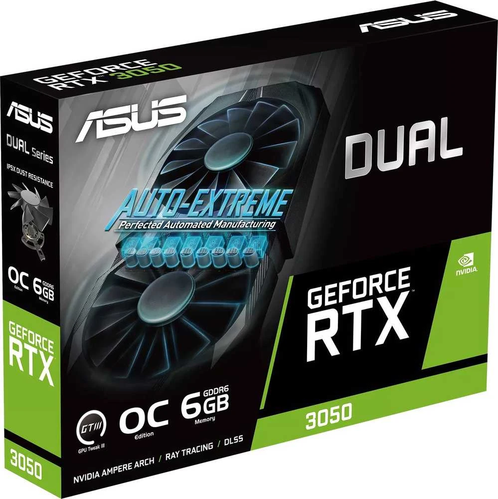 Vaizdo plokštė ASUS Dual GeForce RTX 3050 OC Edition 6GB GDDR6
