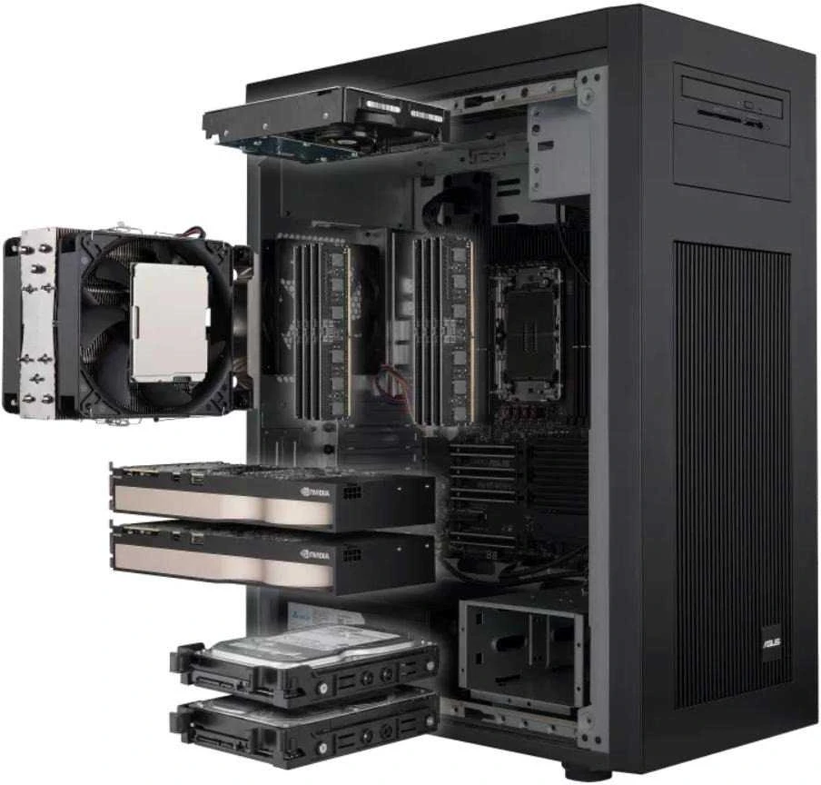 Stacionarus kompiuteris ASUS Workstation ExpertCenter Pro ET700I W7, be procesoriaus, be atminties, be grafikos plokštės, 1300 W, juoda, ES