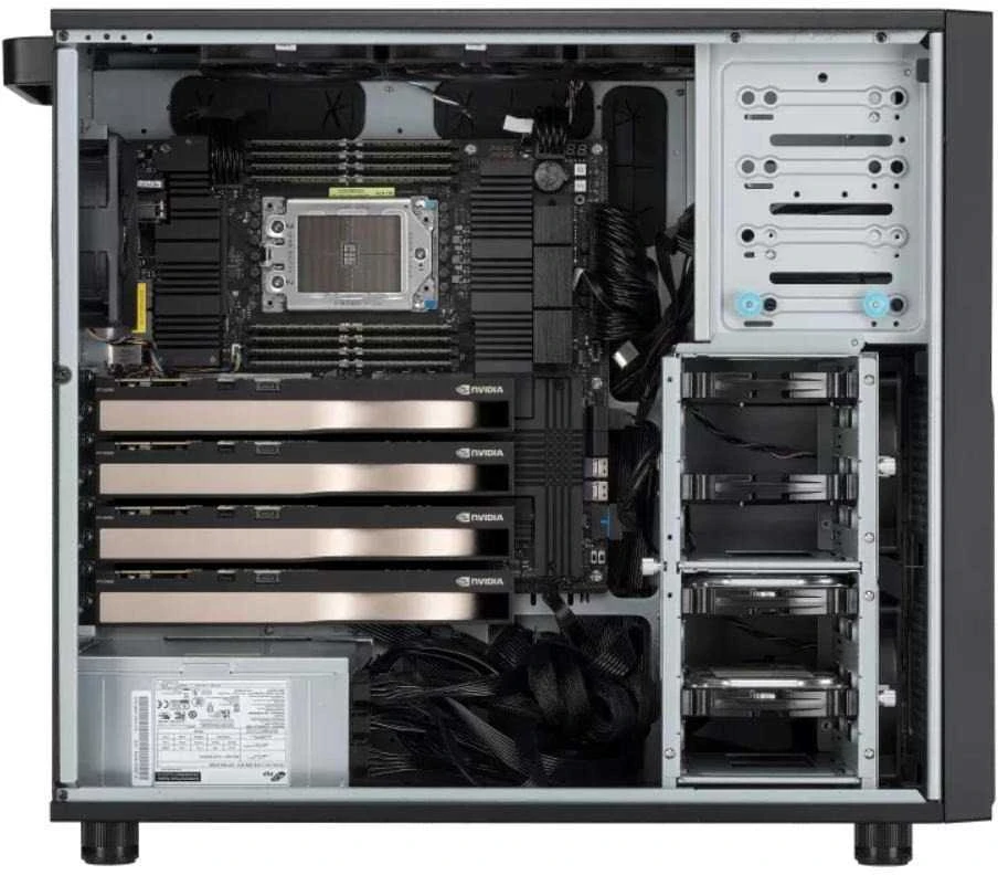 Stacionarus kompiuteris ASUS Workstation ExpertCenter Pro ET900A X9, be procesoriaus, be atminties, be grafikos plokštės, 2000 W, juoda, ES