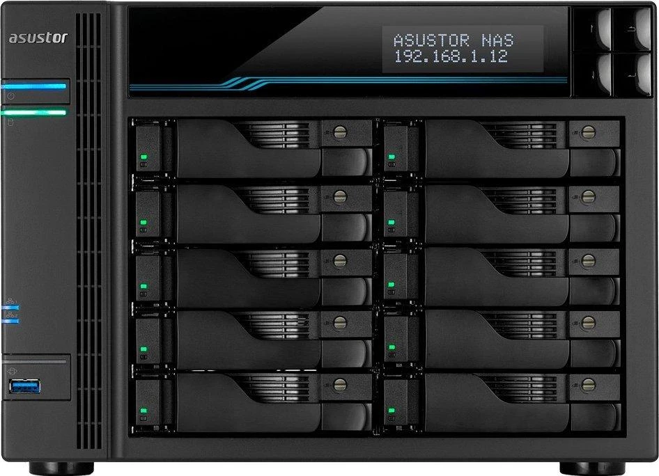 Serveris Asus AsusTor 10 Bay NAS AS6510T Iki 10 HDD/SSD, Intel ATOM C3538 Quad-Core, Procesoriaus dažnis 2,1 GHz, 8 GB, SO-DIMM DDR4, Juodas