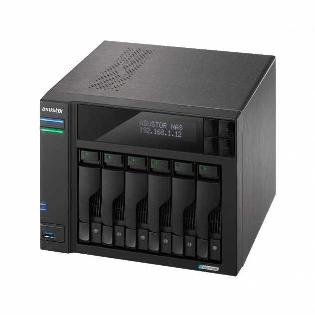 Asustor LOCKERSTOR 6 AS6706T failų serveris, 6 skyriai, 16GB DDR4 RAM, 4x M.2 PCIe (NVMe), 2x 2.5 GbE, 2x USB 3.2, HDMI 2.0b, 1x PCIe (AS6706T-16G)