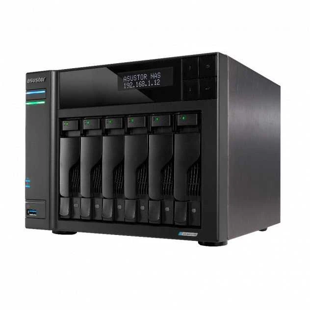Asustor LOCKERSTOR 6 AS6706T failų serveris, 6 skyriai, 16GB DDR4 RAM, 4x M.2 PCIe (NVMe), 2x 2.5 GbE, 2x USB 3.2, HDMI 2.0b, 1x PCIe (AS6706T-16G)