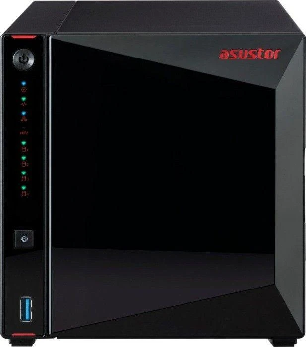 Serveris Asus Asustor Nimbustor 4 AS5304T iki 4 HDD/SSD, Intel Celeron J4105 Quad-Core, Procesoriaus dažnis 1,5 GHz, 4 GB, SO-DIMM DDR4 2400, Vienvietis, Juodas