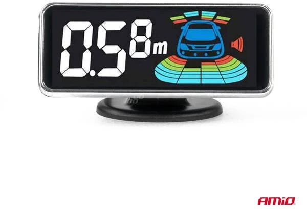 Parkavimo pagalbos sistema LED-GRAF 3D, 8 juodi jutikliai 19 mm, sunkvežimiams AMIO-03195