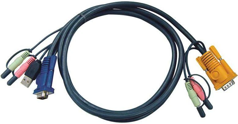 ATEN 2L-5302U ATEN KVM kabelis (HD15-SVGA, USB, USB, garsas) – 1,8 m