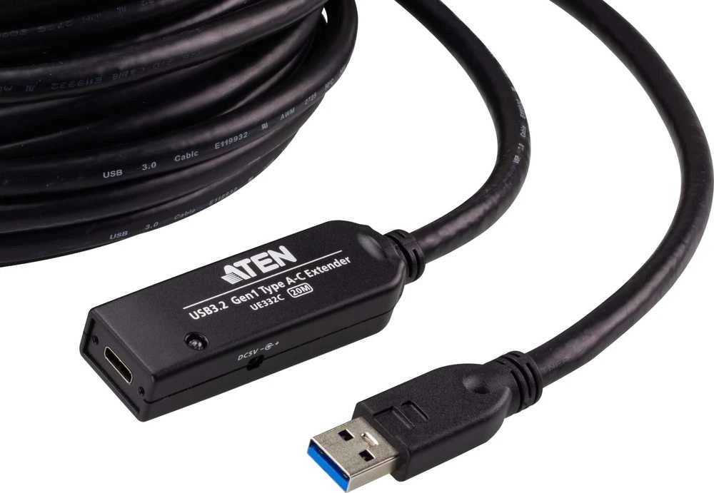 Aten ATEN UE332C prailginimo kabelis, USB 3.2 Gen1, USB-A kištukas - USB-C kištukas, 20 m