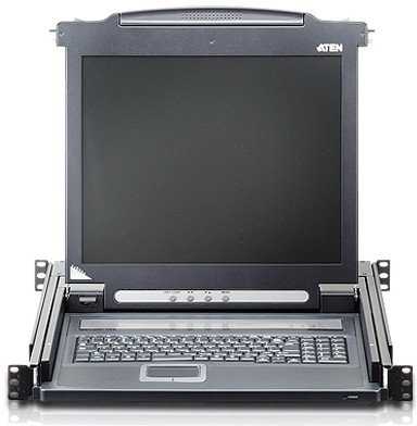 Aten komutatorius ATEN CL1000M-ATA-2XK07SGG KVM komutatoriaus tvirtinimo stove parinktys Juodas