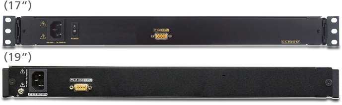Aten komutatorius ATEN CL1000M-ATA-2XK07SGG KVM komutatoriaus tvirtinimo stove parinktys Juodas