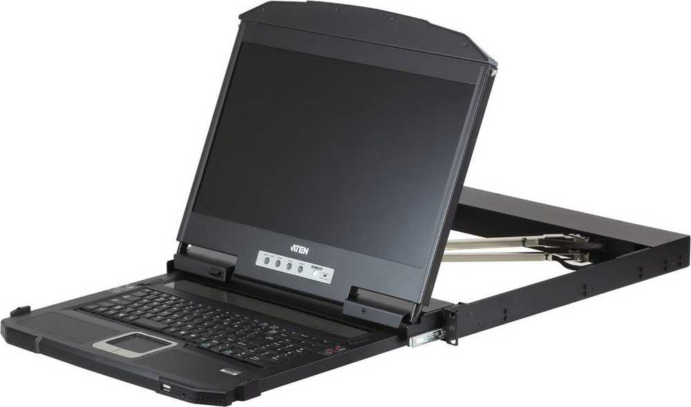 Aten KVM konsolė ATEN CL3800NW KVM komutatorius Juodas stovo montavimo galimybės