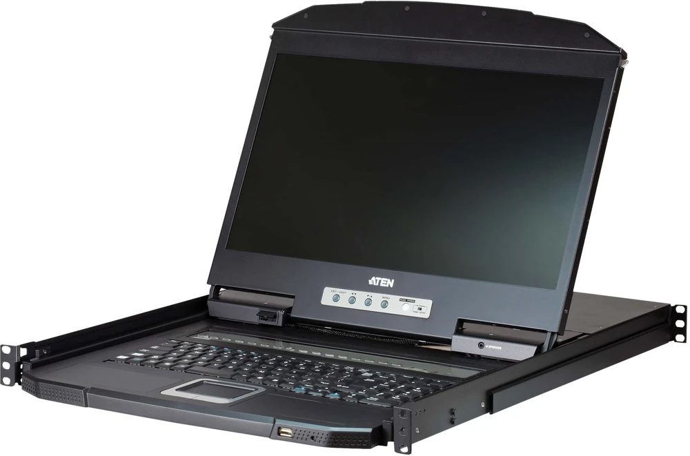 Valiklis Aten KVM konsolė ATEN CL6708MW KVM komutatorius Juodas stovo montavimo galimybės