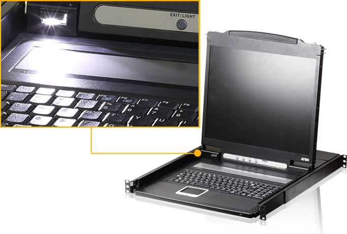 ATEN CL1000N-ATA-AG ATEN CL1000N KVM Console LCD 19 + klaviatūra + jutiklinė dalis 19 1U