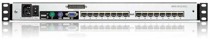 Aten | 16 prievadų Cat 5 dviejų bėgelių 17" LCD KVM komutatorius su Daisy Chain prievadu | KL1516AM-AXA-AG | 1 x USB A tipo lizdas