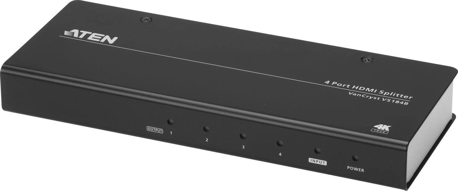 Aten | 4-Port True 4K HDMI Splitter | VS184B | Garantija 24 mėn.