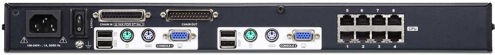 Aten KH2508A 2 konsolių 8 prievadų Cat 5 KVM komutatorius su Daisy Chain prievadu