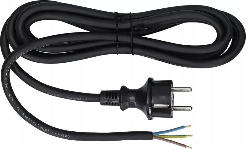ATJUNGIMAS KABELAS SU TISIU KIŠTUKU IP44 2*1.5 H07RN-F 3M Juodas