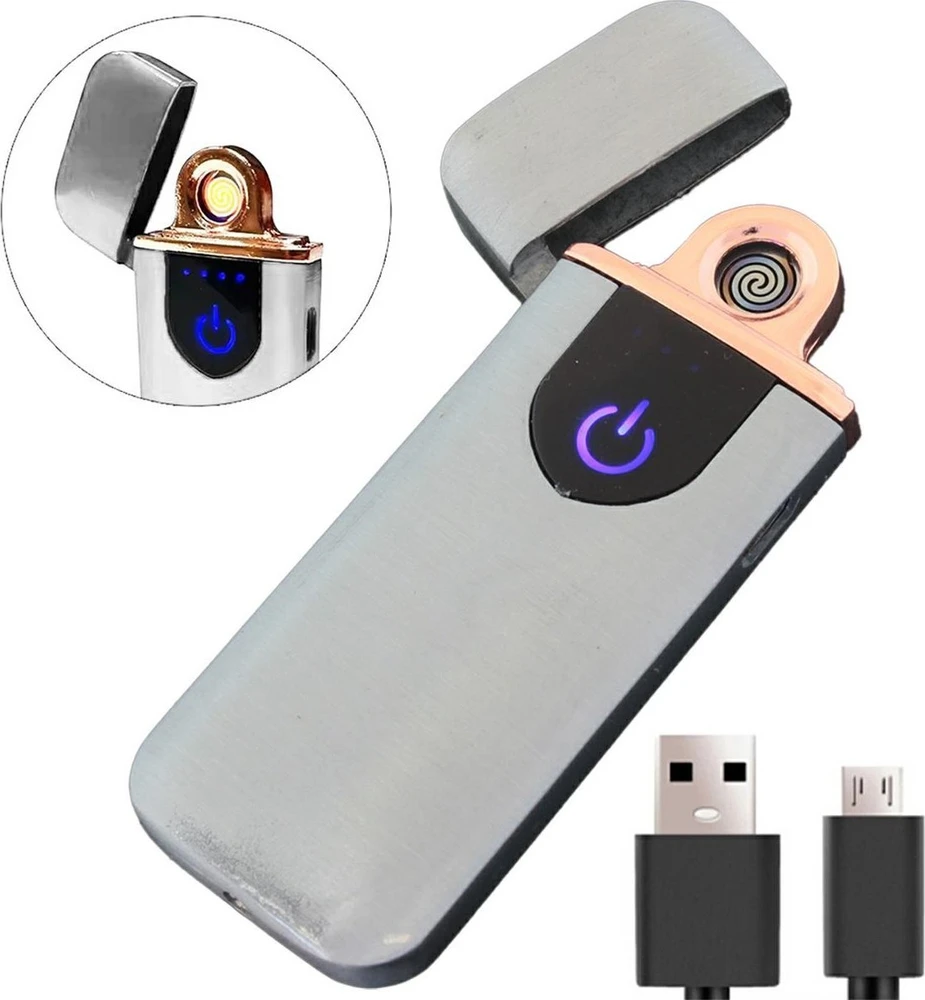 ATL Zapalinis AG773B su USB įkrovimu, sidabrinis