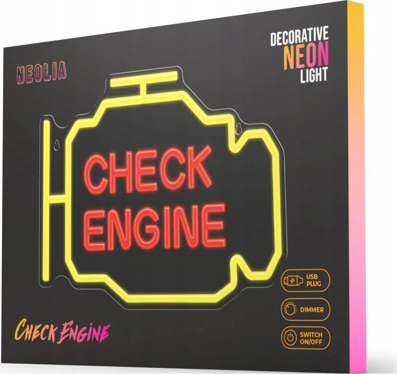 Plastrol Neoninis PLEXI LED CHECK ENGINE geltonas raudonas NNE21 Neolia
