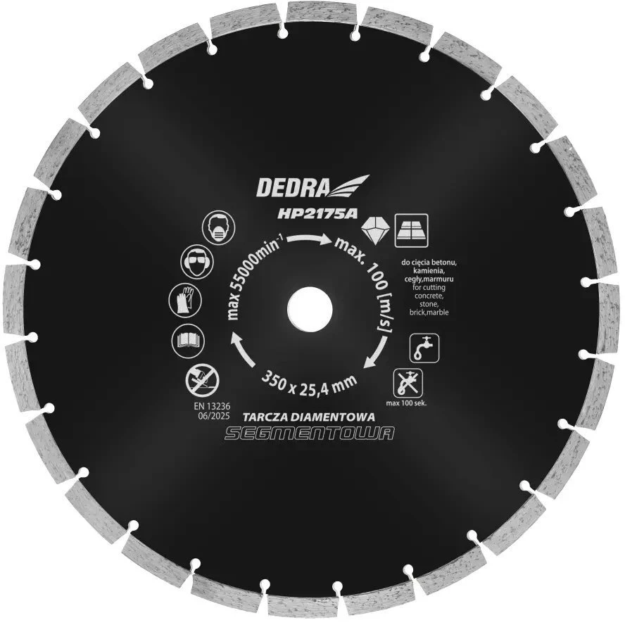 Tarcza Deimantinis diskas betonui 100 m/s 400/25,4 mm