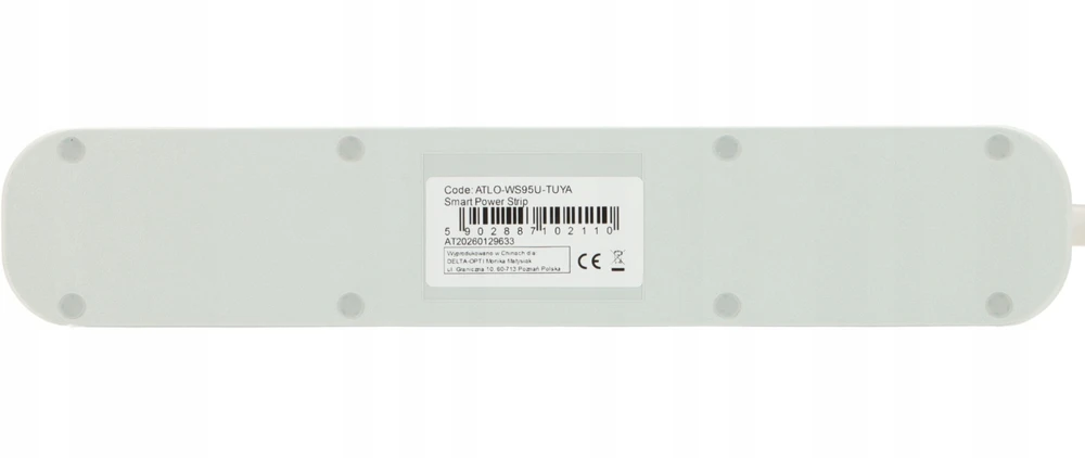 Opti Išmanus maitinimo skirtukas ATLO-WS95U-TUYA (4 lizdai + 2 USB + 1 USB-C) Wi-Fi, Tuya Smart 1.5 m