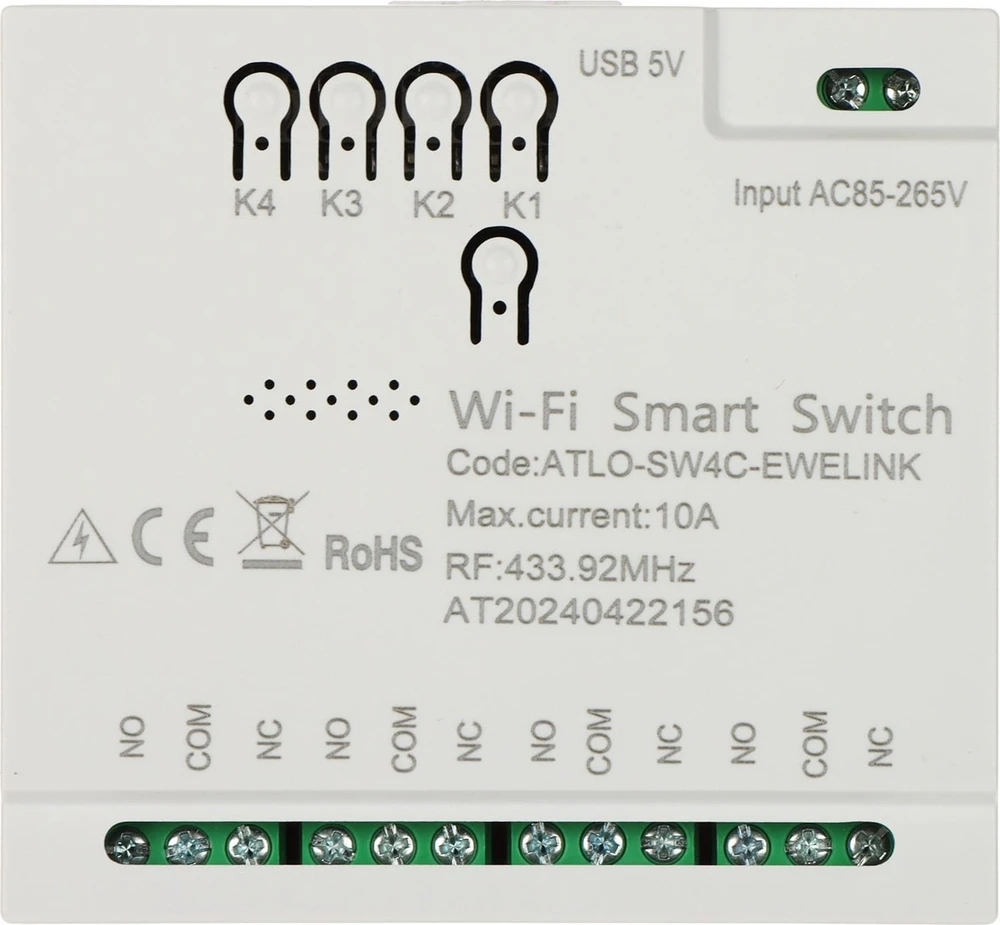 INTELIGENTUS ATLO-SW4C-EWELINK „Wi-Fi“ JUNGIKLIS, „eWeLink“