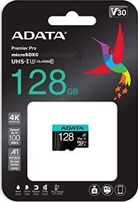 Atminties kortelė ADATA | Premier Pro | UHS-I U3 | 128 GB | micro SDXC | Flash atminties klasė 10 | su adapteriu