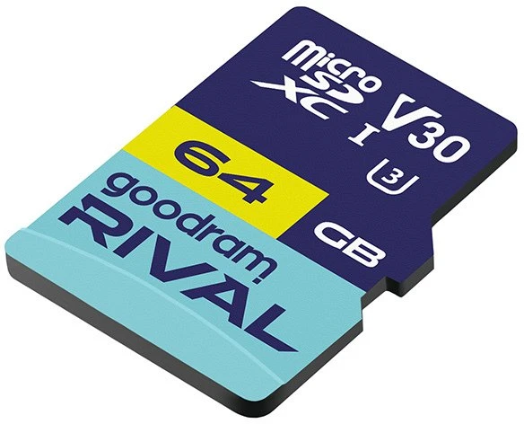 Atminties kortelė GOODRAM RIVAL M3AA 64 GB Micro SDXC V30 UHS-I U3 + adapteris (GGSM3AA-0640R12)