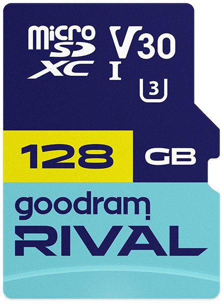 Atminties kortelė GOODRAM RIVAL M3AA 128 GB Micro SDXC V30 UHS-I U3 + adapteris (GGSM3AA-1280R12)