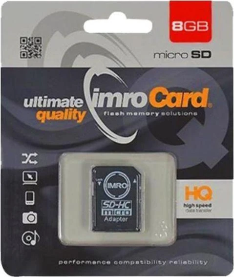 Imro atminties kortelė 8GB Micro SDHC cl. 10 + adapteris