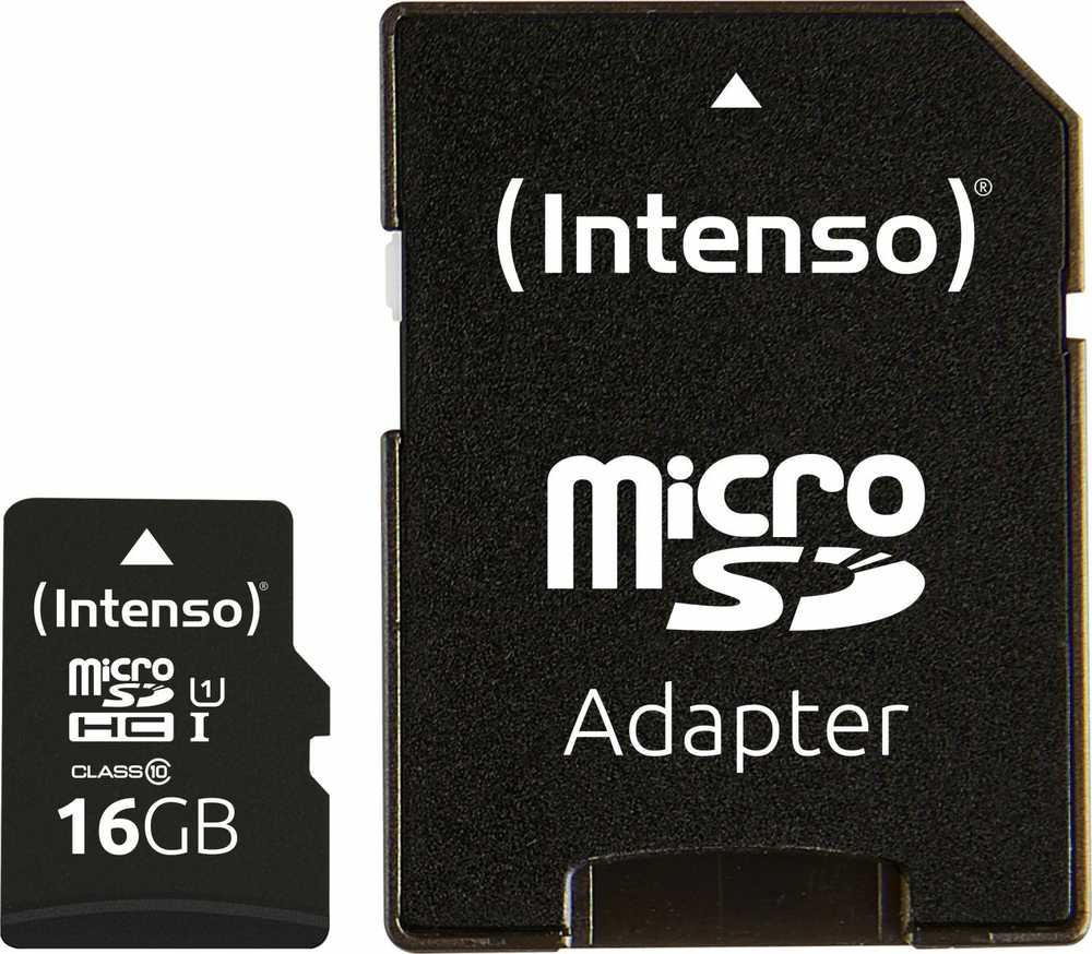 Atminties kortelė „Intenso Micro SDHC“ 16 GB 10 klasės UHS-I U1 našumas