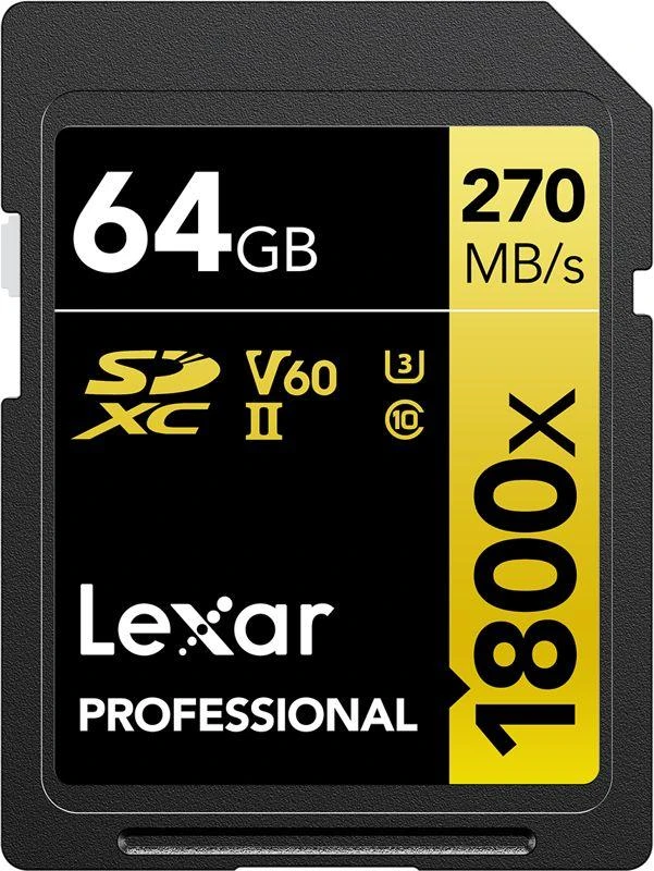 Atminties kortelė Lexar Pro 1800x SDXC R280/W210 64GB U3 (V60) UHS-II